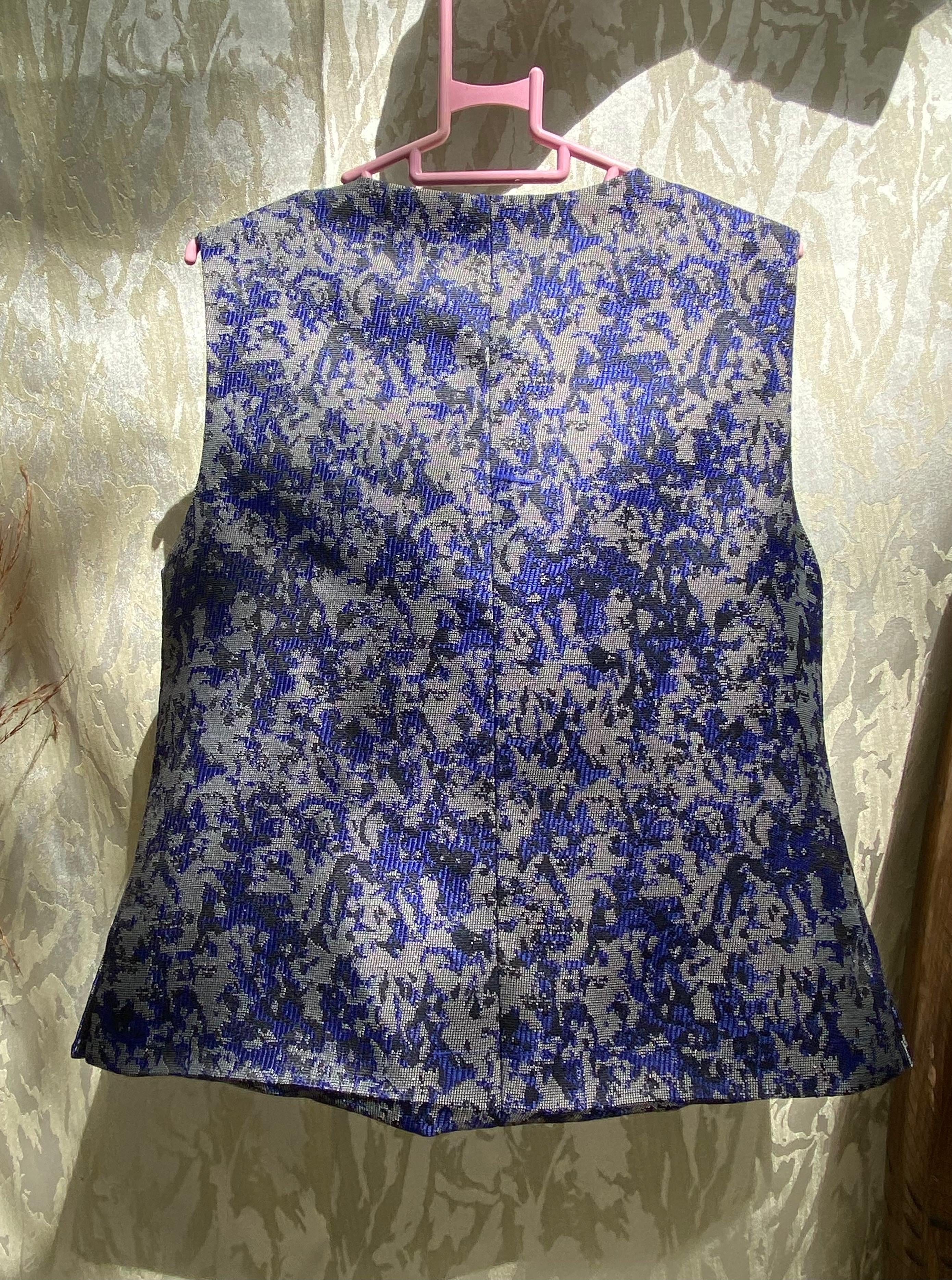 Blue Camo Zippper Waistcoat