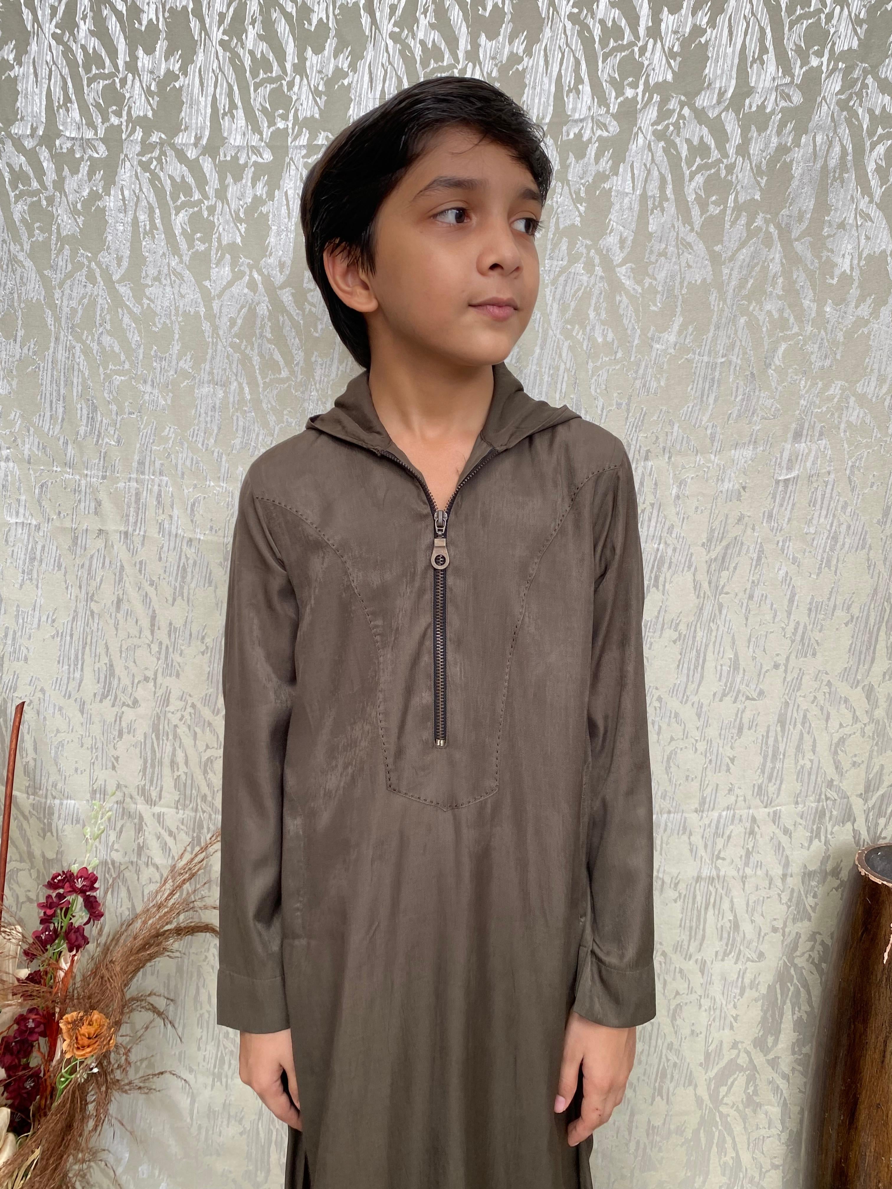 Green Zipper Hooded Jubba