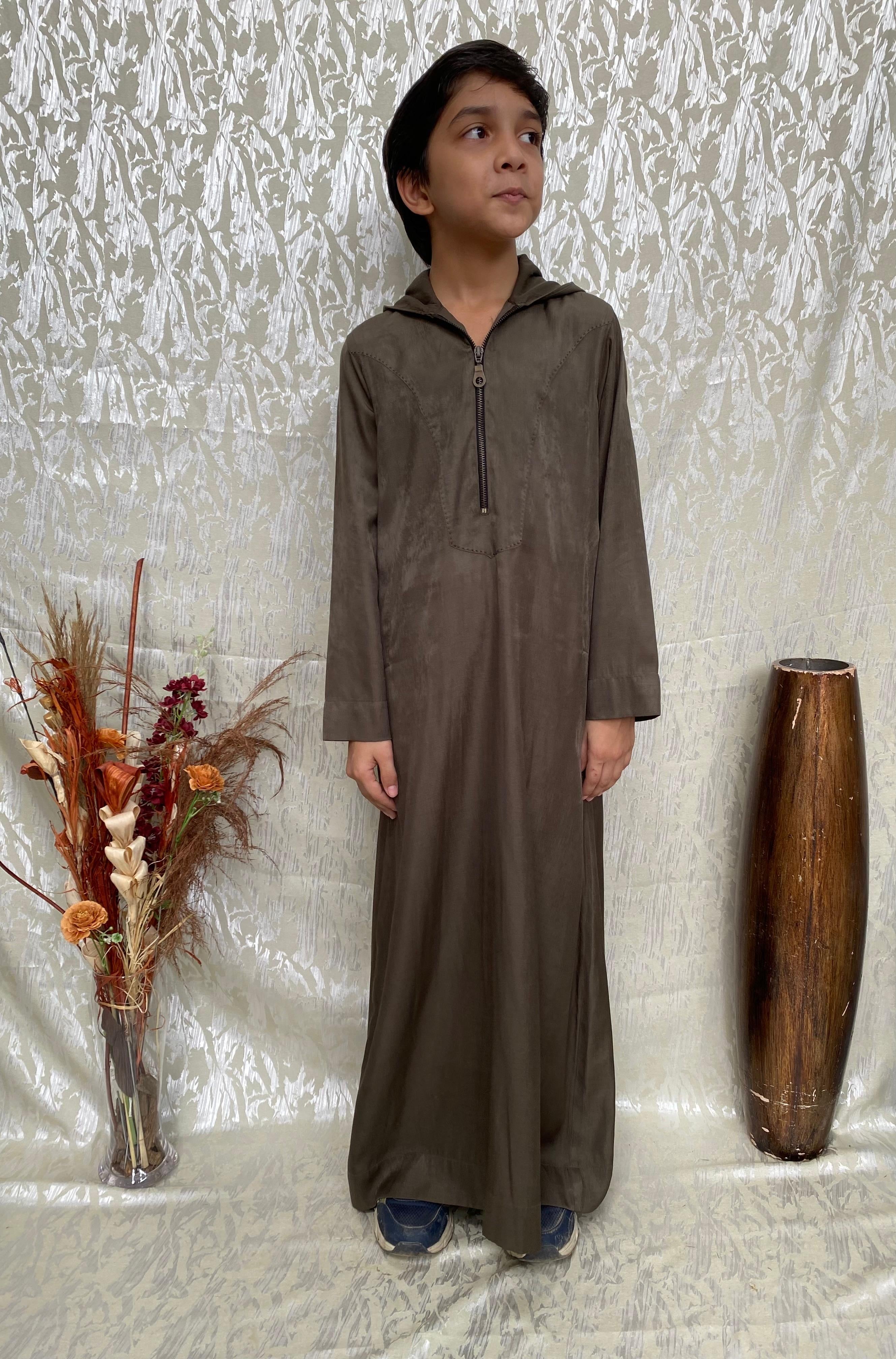 Green Zipper Hooded Jubba