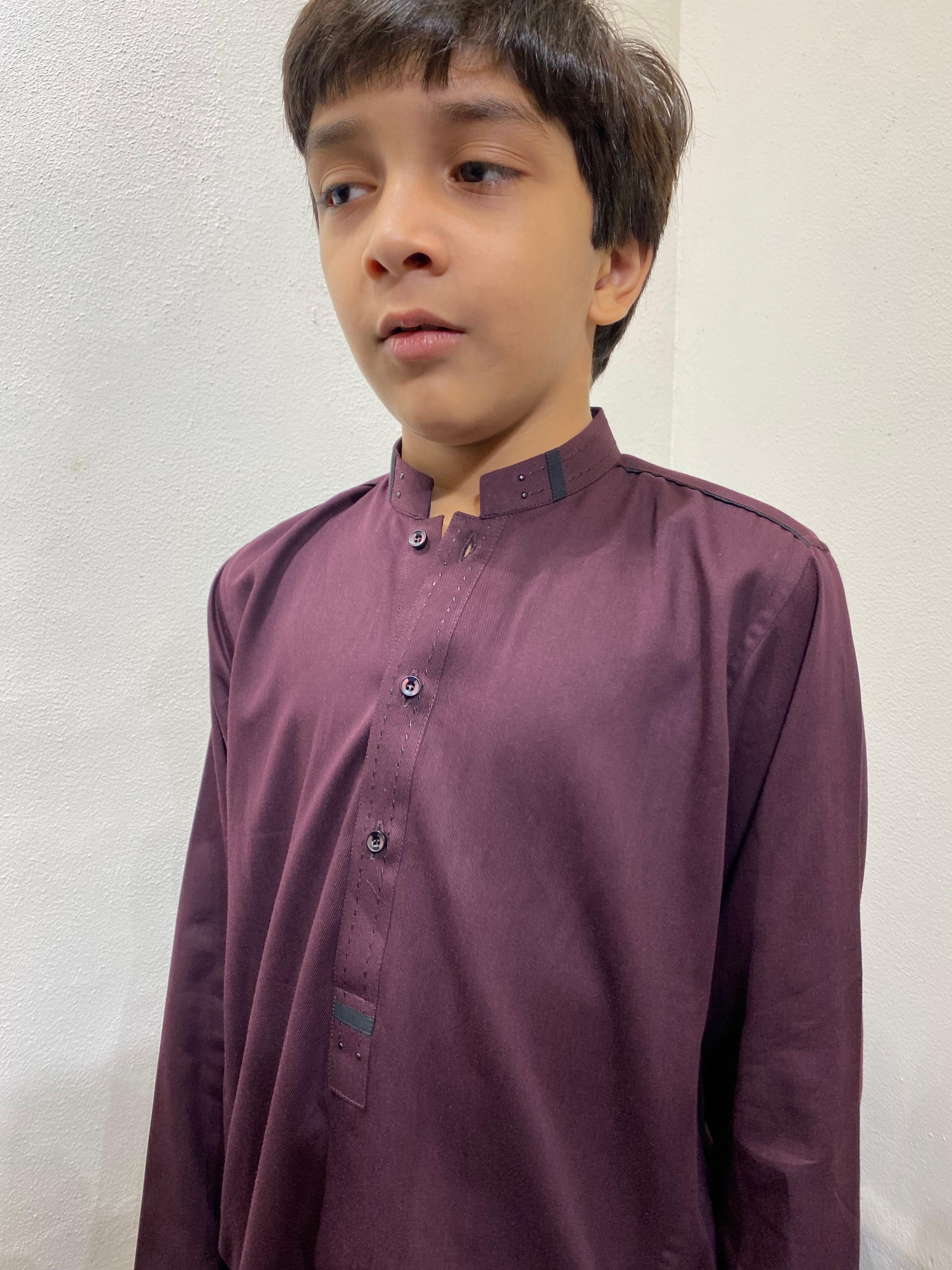 Burgundy/Maroon Detailing Shalwar Kameez