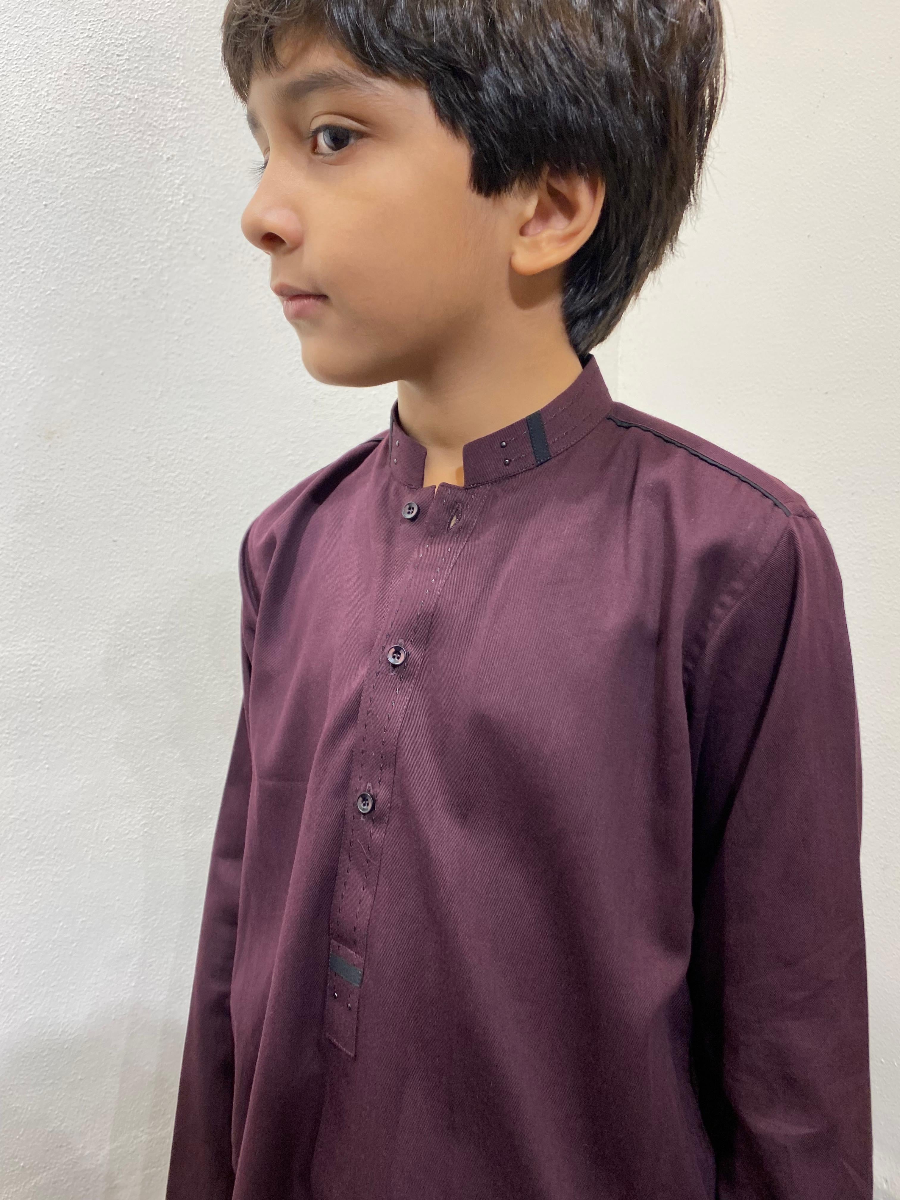 Burgundy/Maroon Detailing Shalwar Kameez