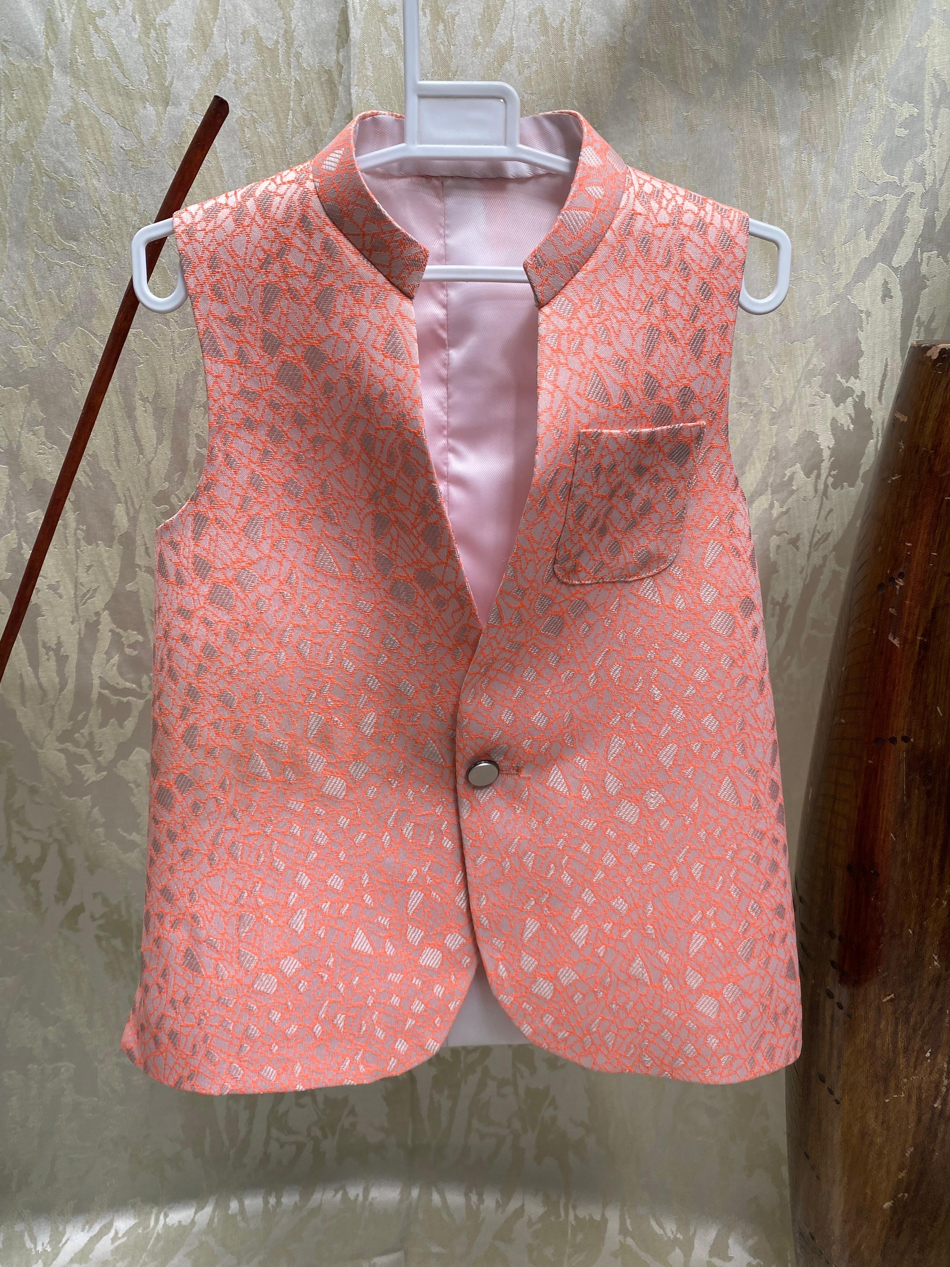 Single Button Printed Waistcoat