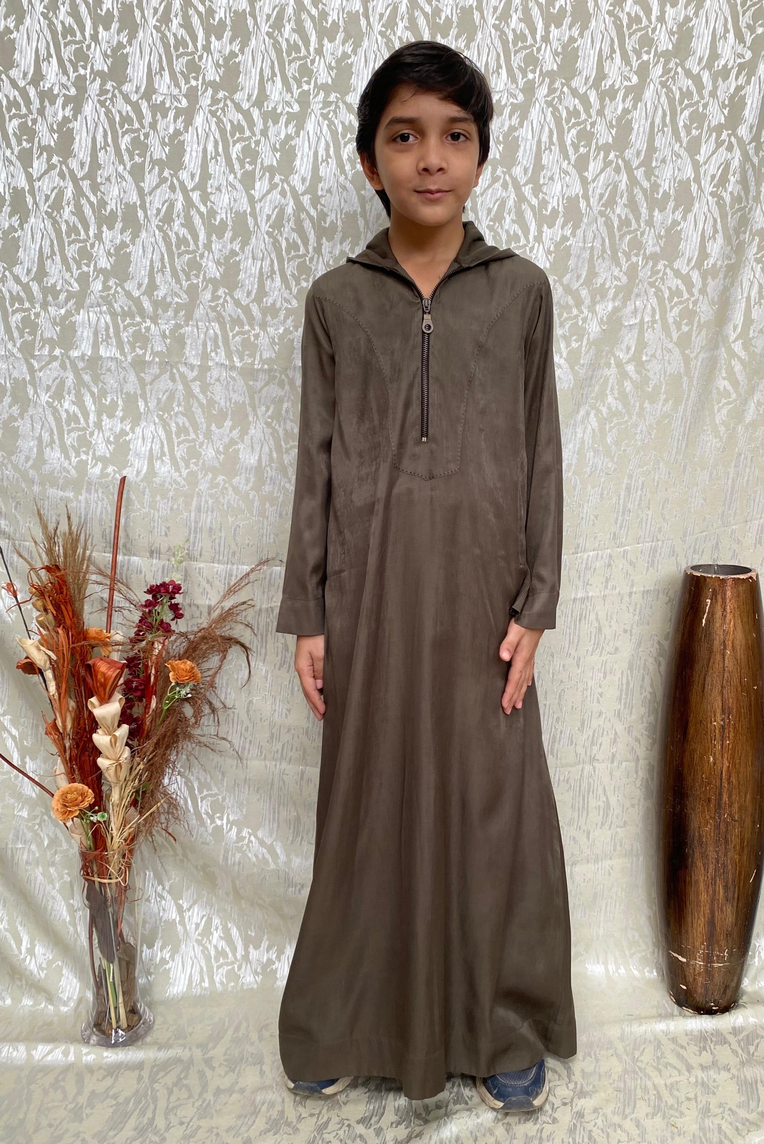 Green Zipper Hooded Jubba