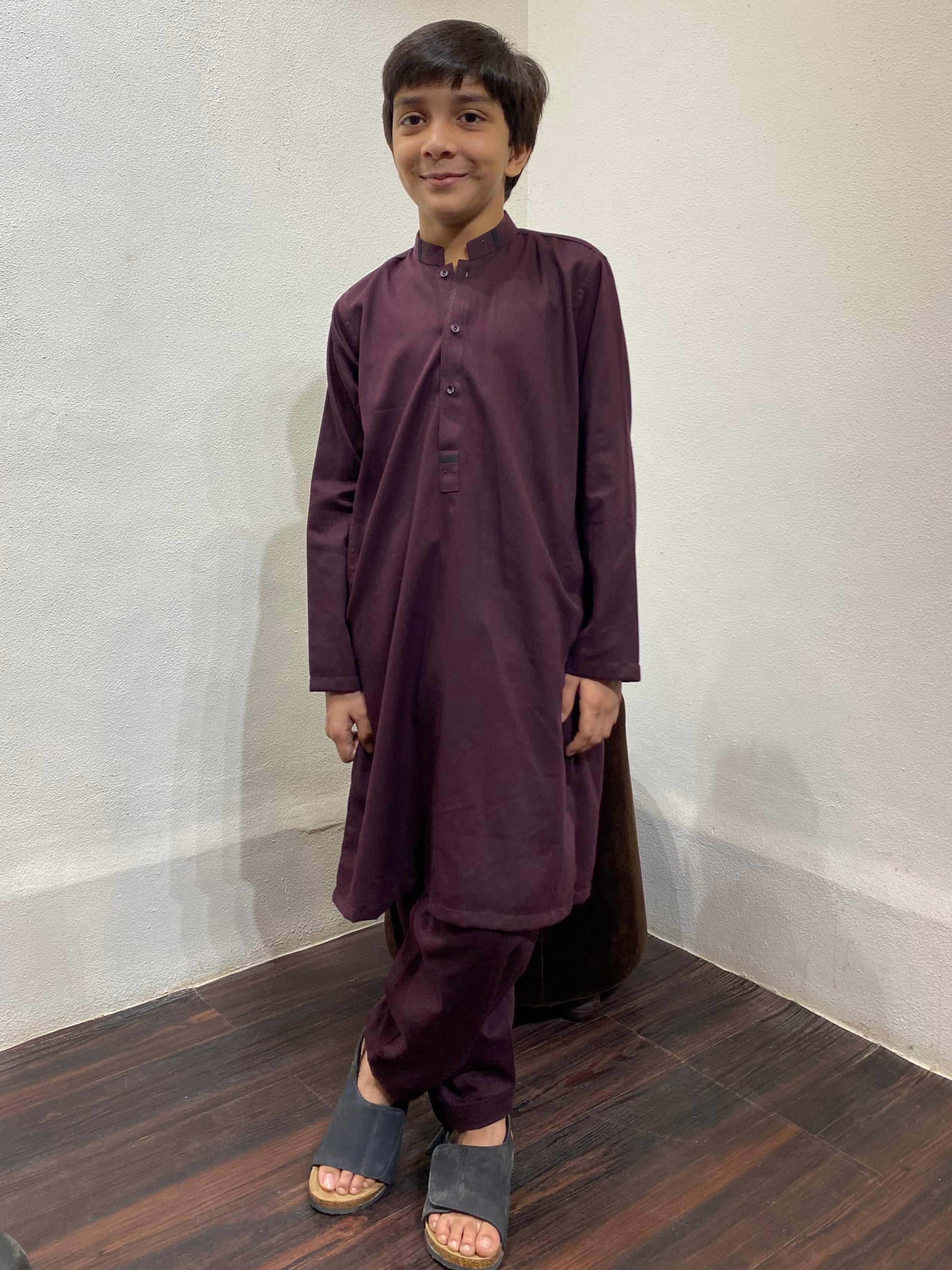 Burgundy/Maroon Detailing Shalwar Kameez