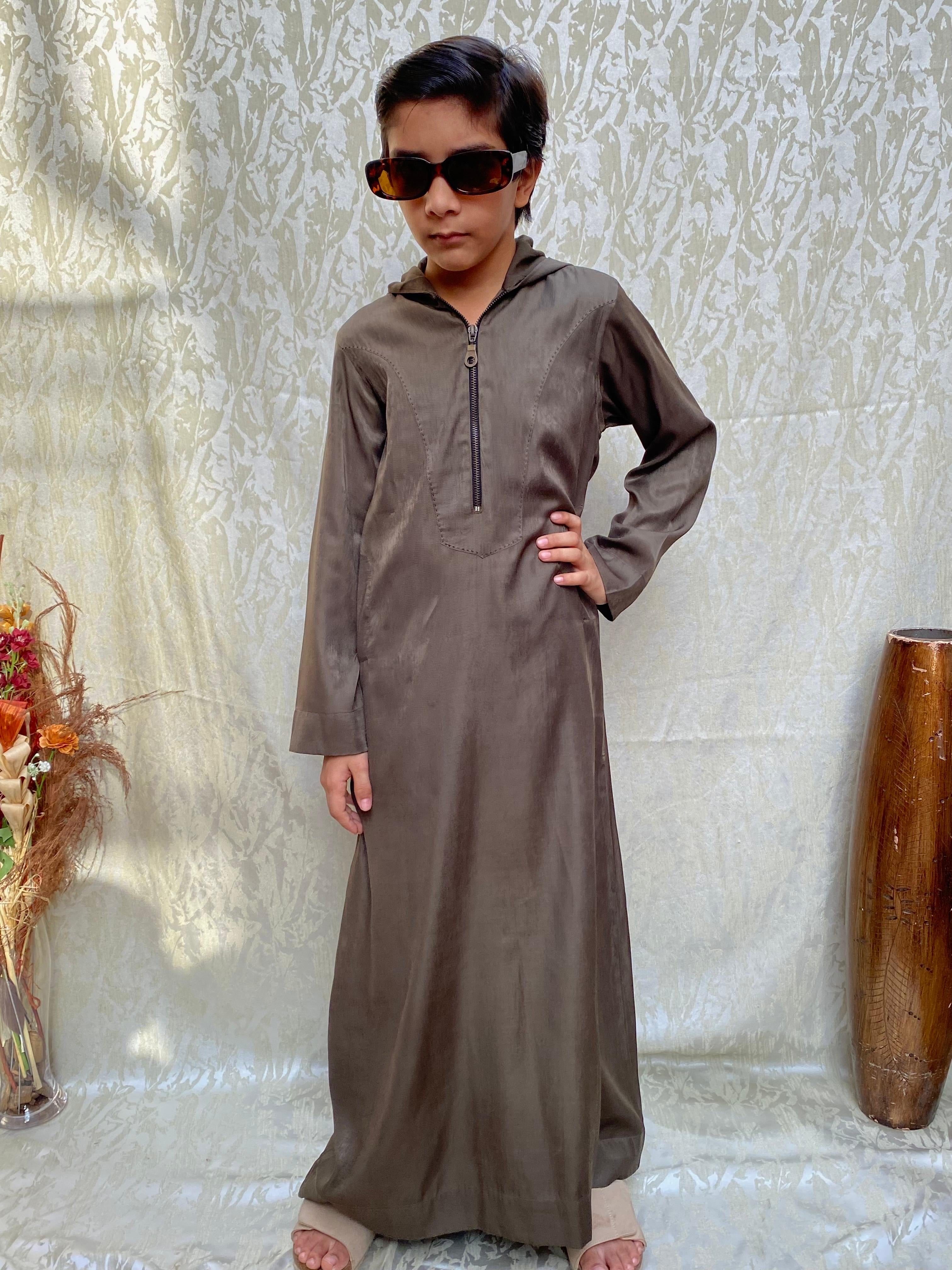 Green Zipper Hooded Jubba