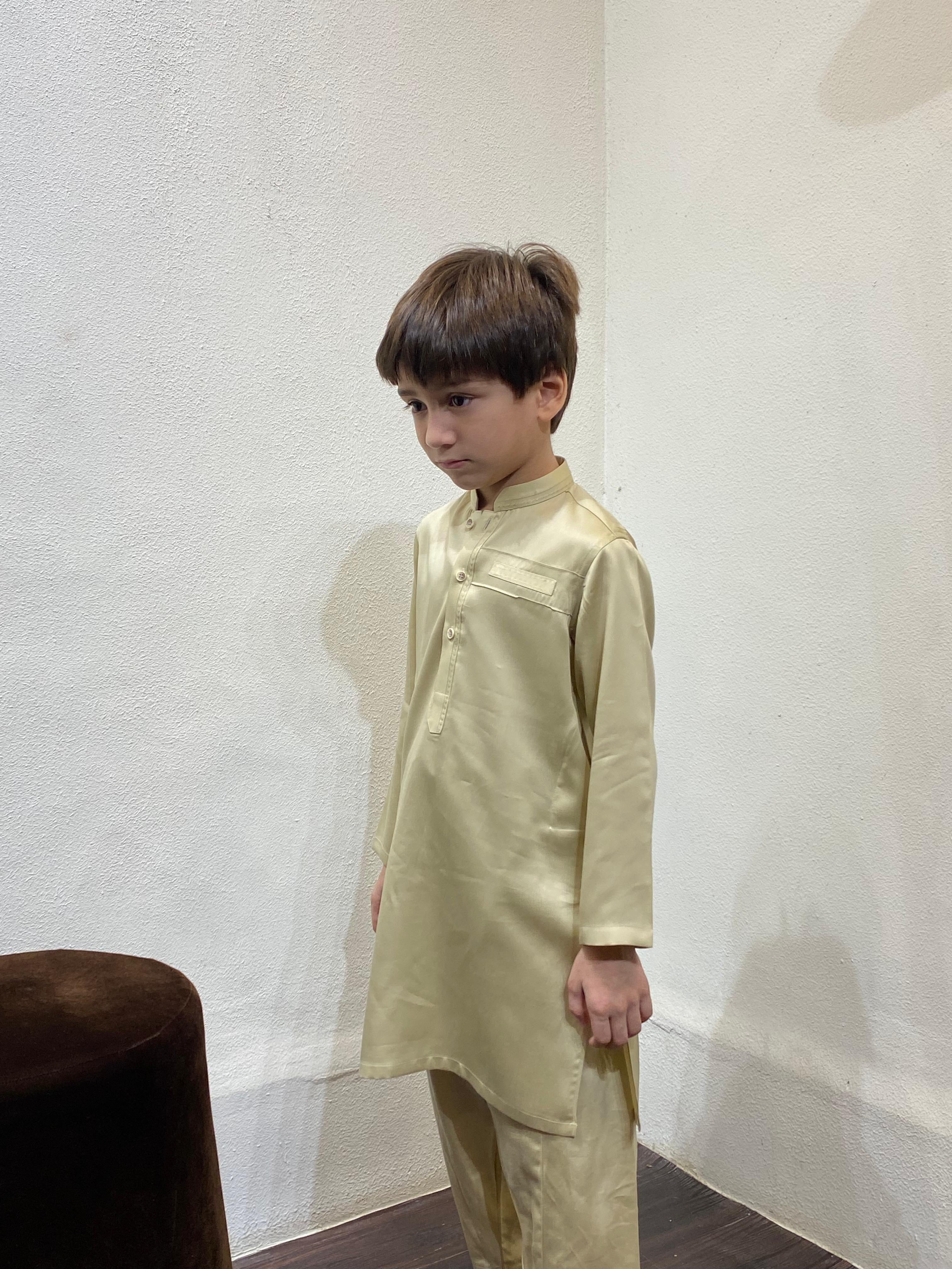 Lemonish Yellow Designed Shalwar Kameez