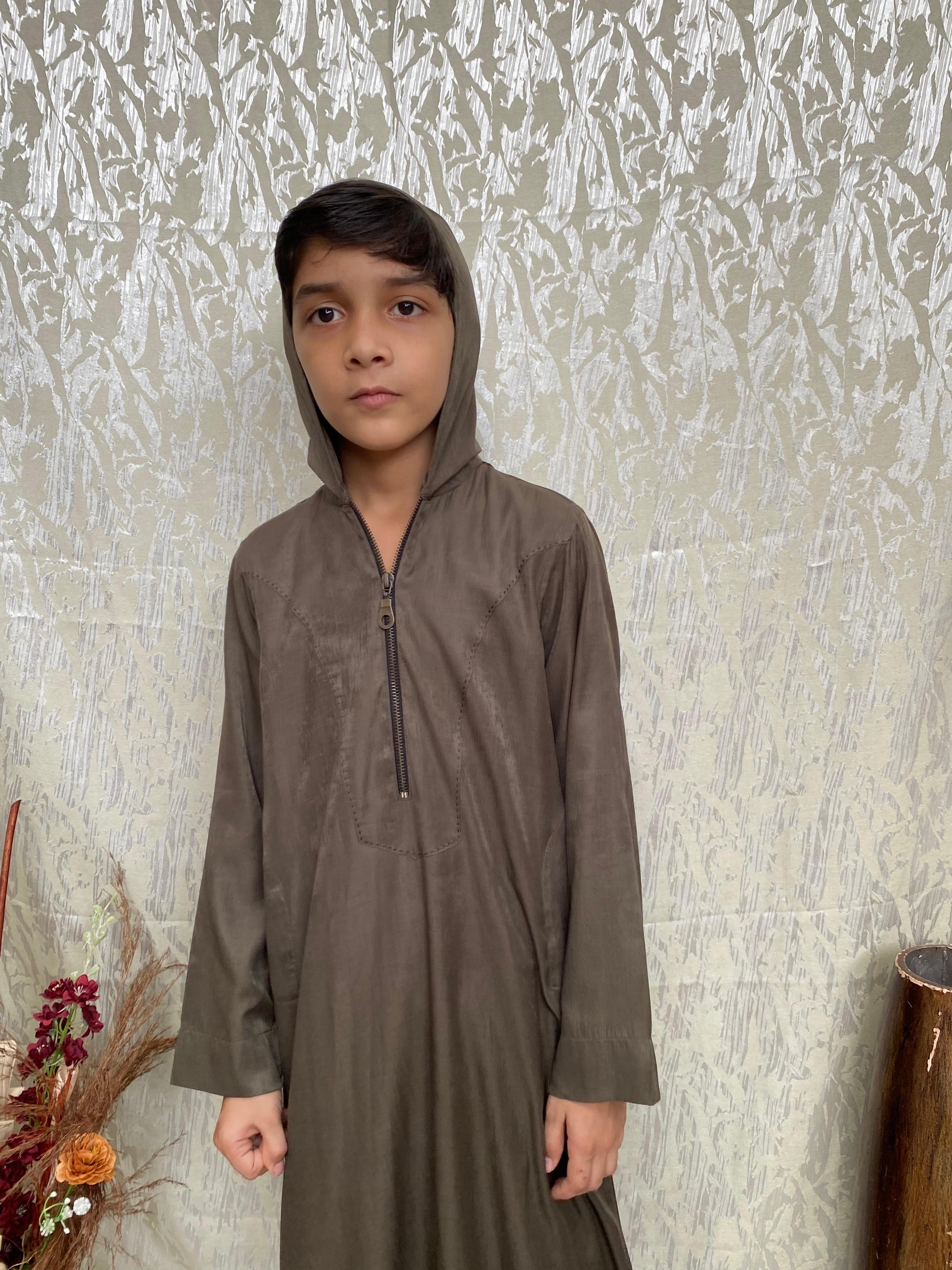 Green Zipper Hooded Jubba